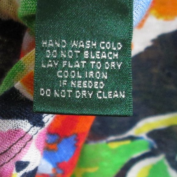 Lauren by Ralph Lauren Floral Boat Neck Top 100% Linen 3\4 Sleeve Size XL - Picture 4 of 5